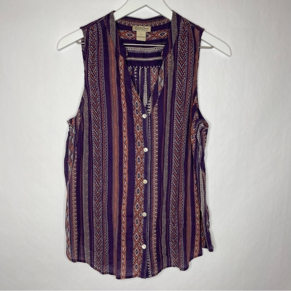 Lucky Brand Button Down Sleeveless Top